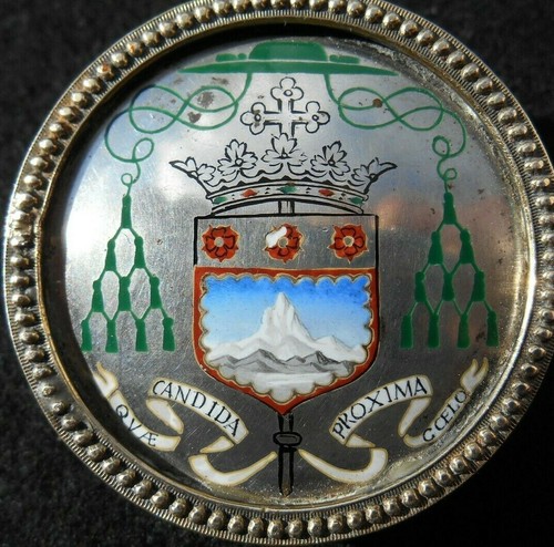 évêque plaque émaillée - plaque,