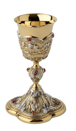 Calice argentato cesellato - calice,
